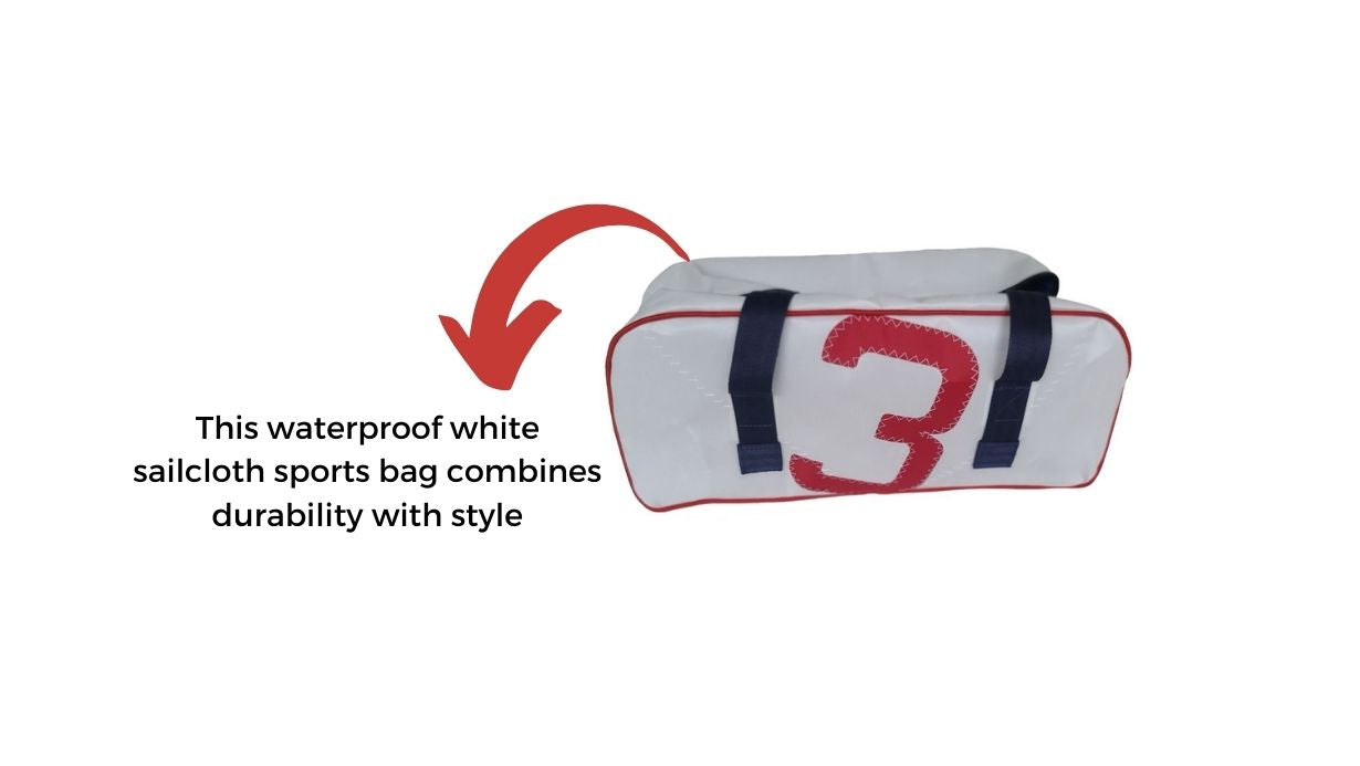 Discover a versatile sail bag perfect for rain,  light water activities, beach outings, and snowy  adventures. Weighing only 0.4 lbs and collapsing  into a compact size, it boasts a durable 210D polyester  construction with a coated interior. Complete with an 8"x7"  interior pocket, adjustable 1/4" cords, and sturdy handles,   it's available in three stylish colors with contrasting zippers   and unique sail number accents.