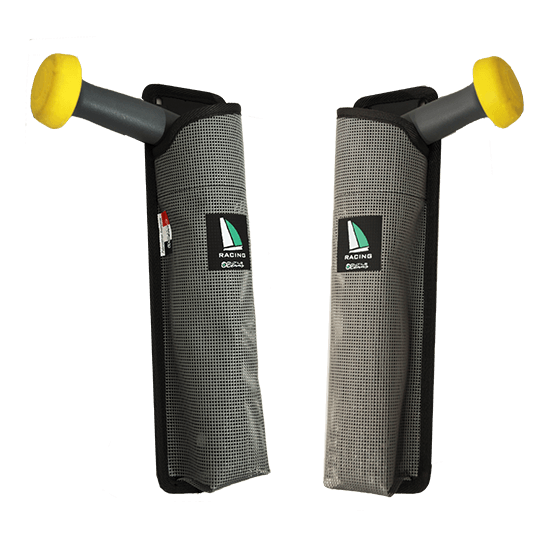 This is a close up image of a set of racing inch handle holders