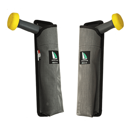 This is a close up image of a set of racing inch handle holders