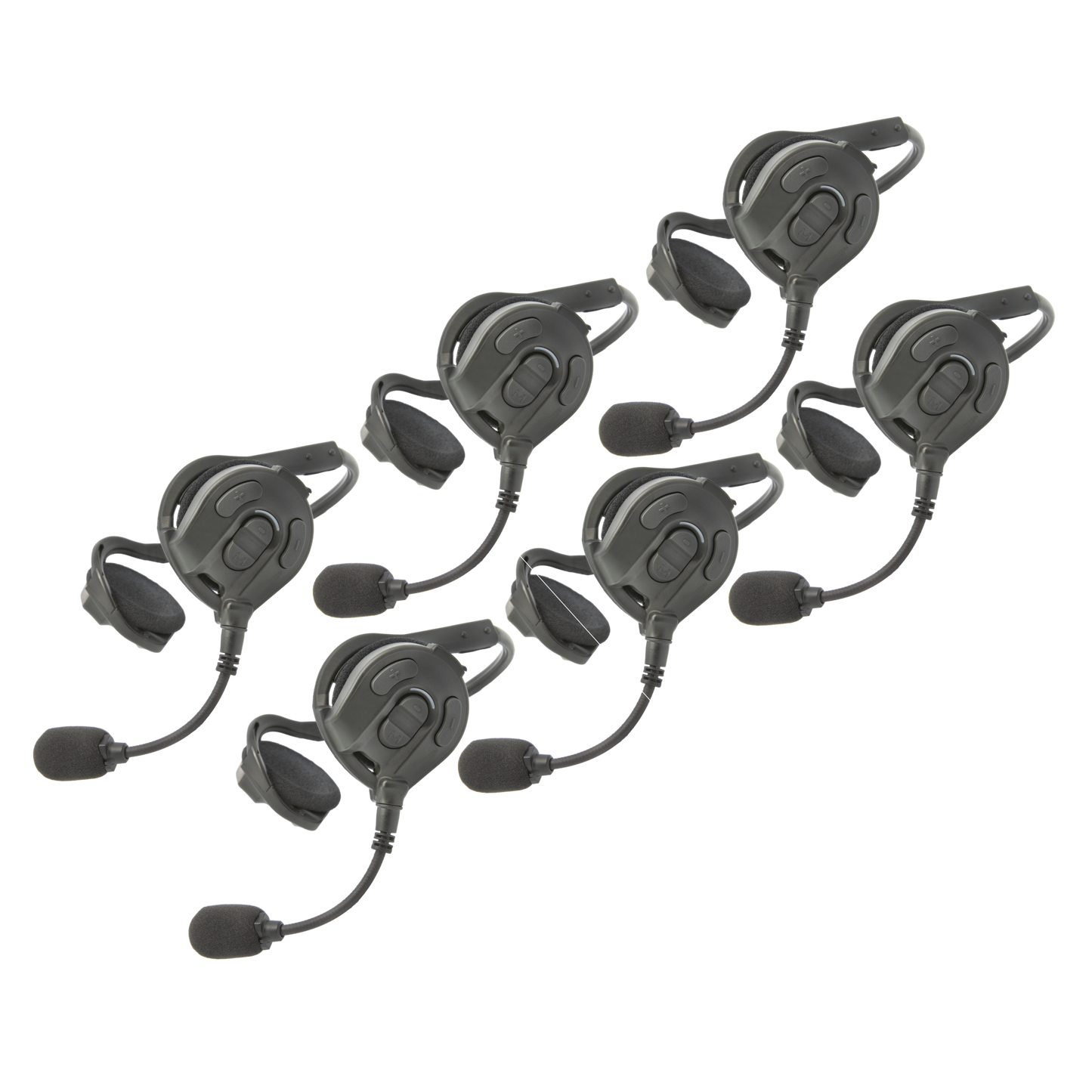 Full Duplex Wireless Mesh Intercom System with 6 Headsets | Group Intercom Headset Package