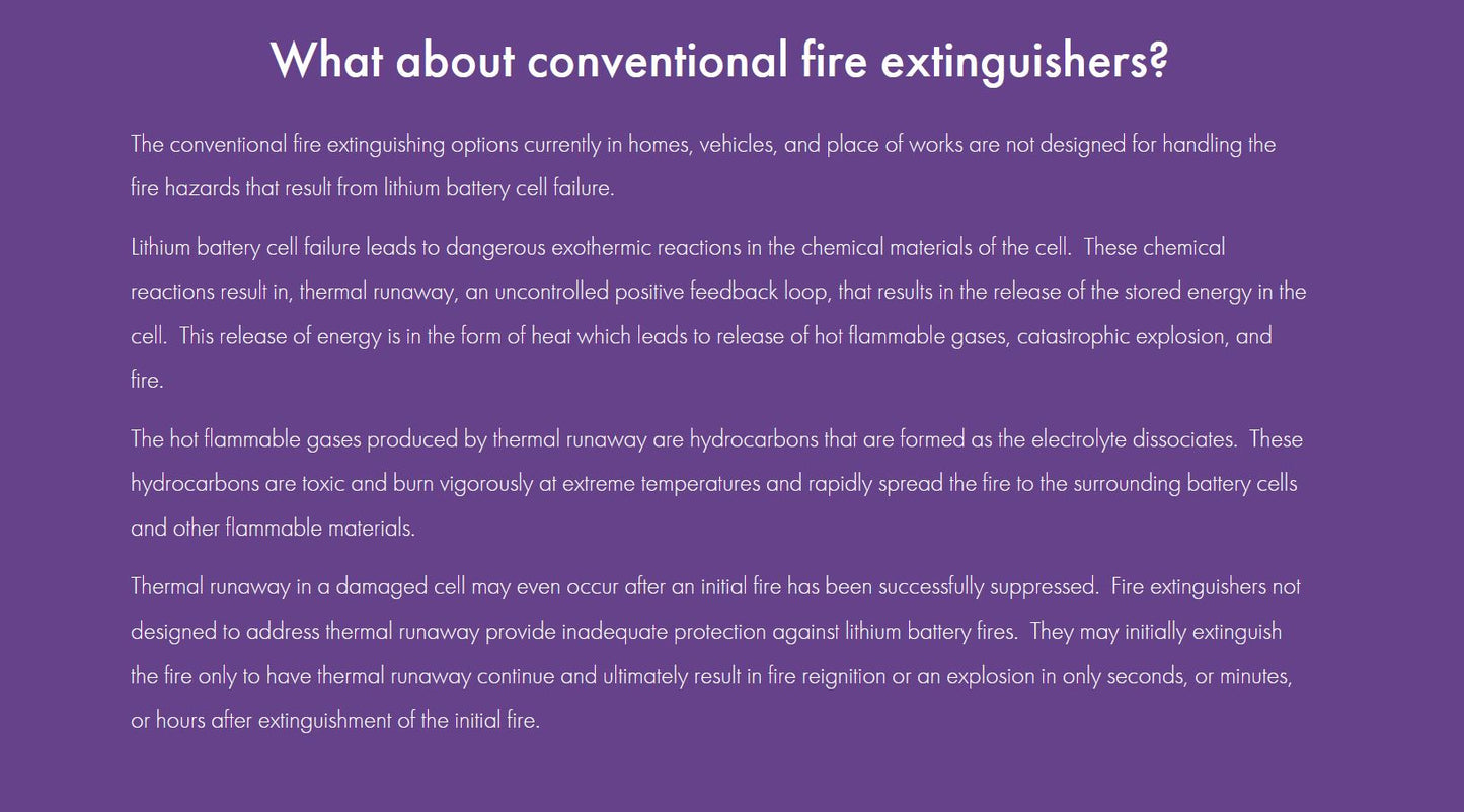 LITHIUM Battery Fire Extinguisher LiCELL - AA500 500ml AVD - - Sea-Fire