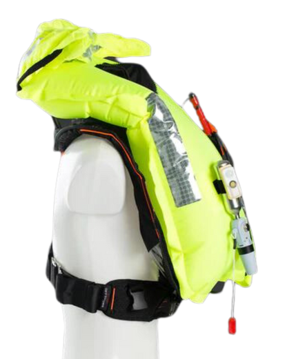 TeamO Marine - Offshore 170N Backtow™ Inflatable PFD- Black with Orange Trim- ProSensor Elite Firing Head