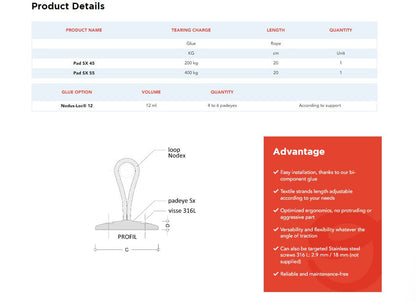 Pad-SX® SX 45- Padeye to stick adjustable - Nodus Factory