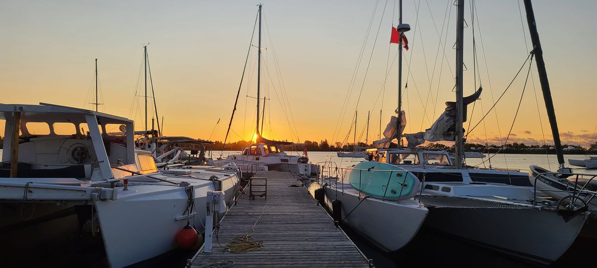 This is an image of several boats on a dock that could be using flexofold parts