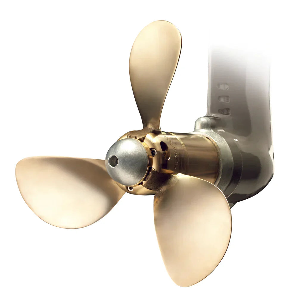 Flexofold 3 Blade Saildrive Propeller  close up open view picture of folding prop