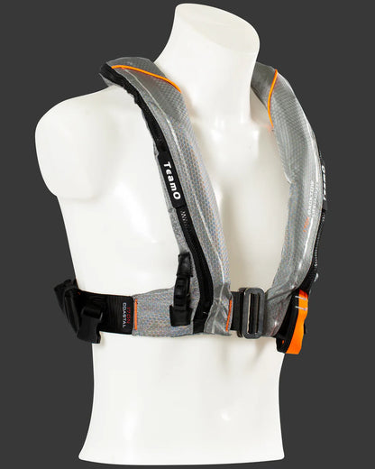 TeamO Marine | 170n Backtow™ Coastal Inflatable PFD | Grey/Orange