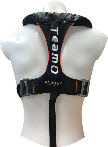 TeamO Coastal Inflatable PFD in Black back shot