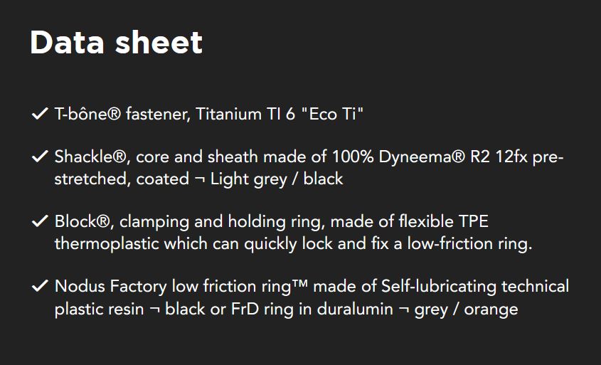 Block-Shackle® Friction Coated Textile - Plug and Sail - Size Options Available - NODUS FACTORY