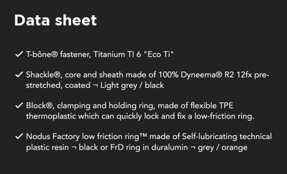 Block-Shackle® Friction Coated Textile - Plug and Sail - Size Options Available - NODUS FACTORY