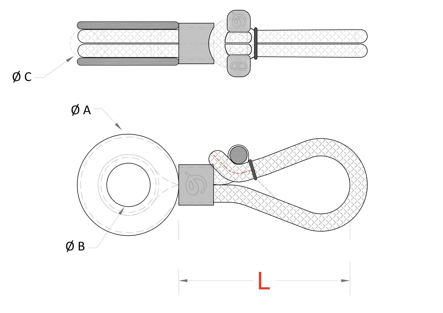 Block-Shackle® Friction Coated Textile - Plug and Sail - Size Options Available - NODUS FACTORY